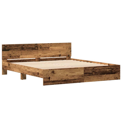 Bed Frame Old Wood 203 x 185 x 70 cm Engineered Wood