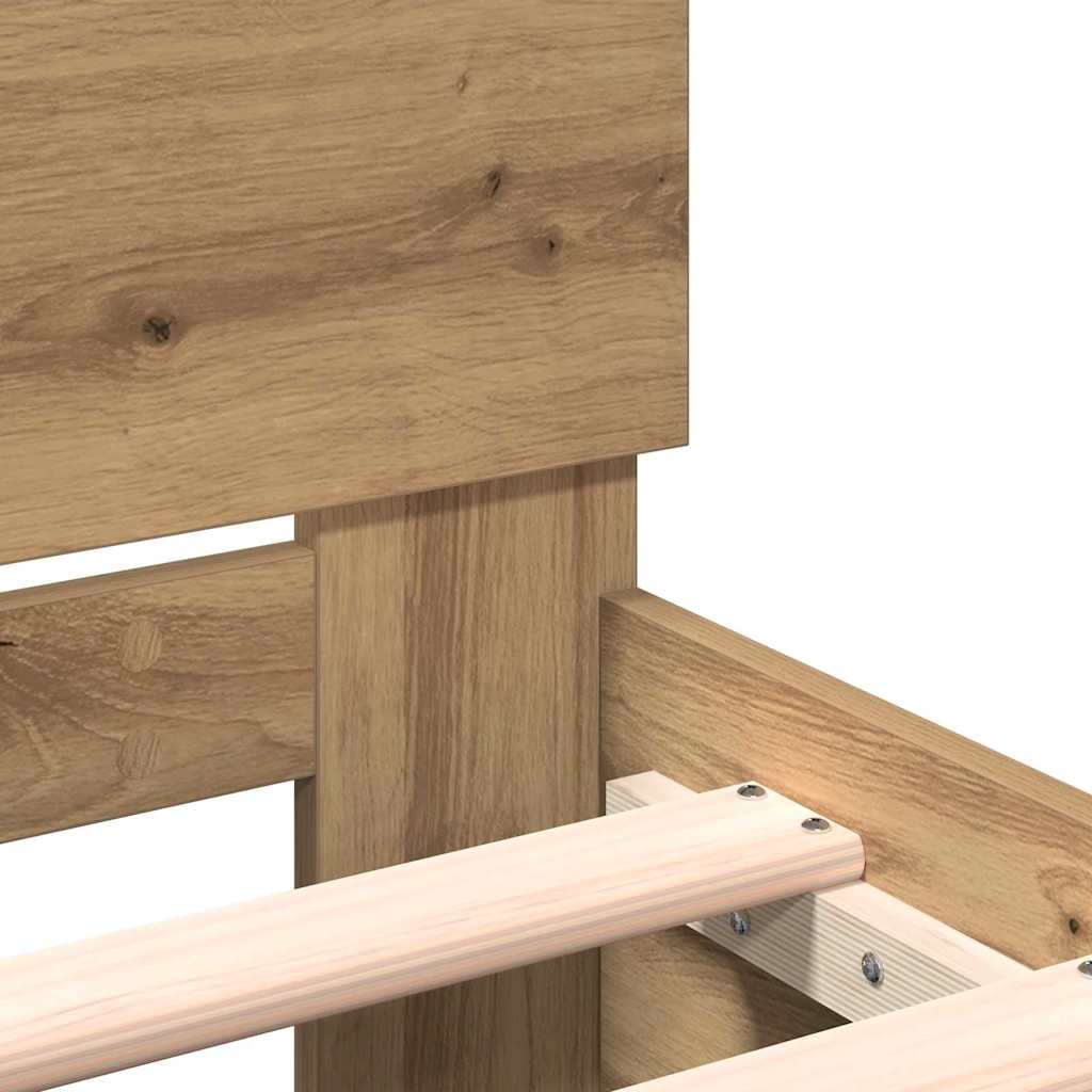 Bed Frame with Headboard Artisan Oak 203 x 185 x 70 cm