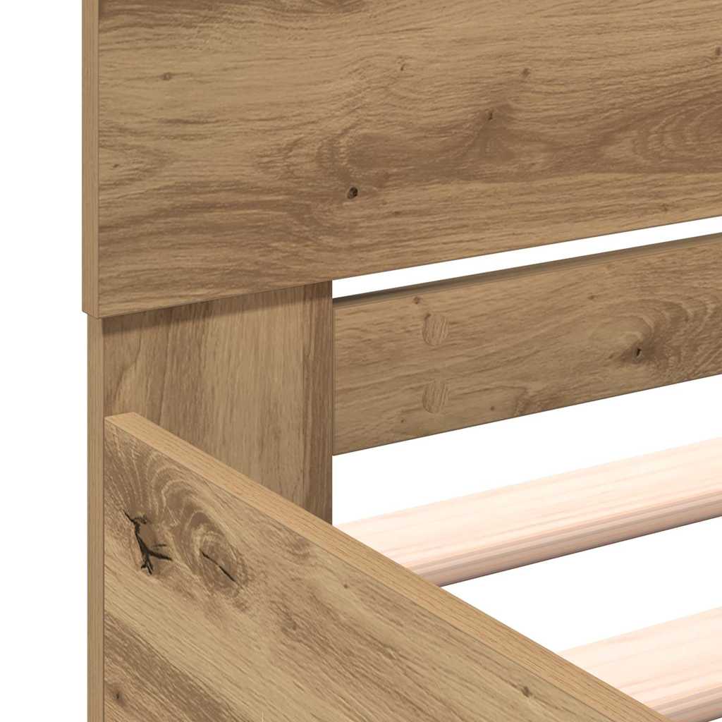 Bed Frame with Headboard Artisan Oak 203 x 185 x 70 cm