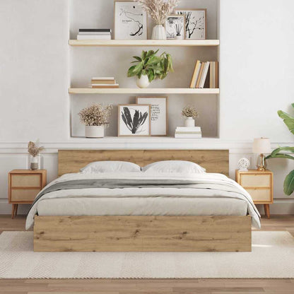 Bed Frame with Headboard Artisan Oak 203 x 185 x 70 cm