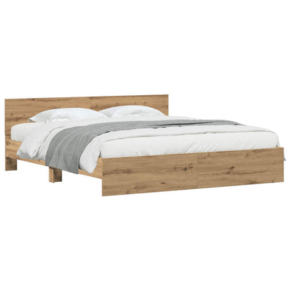 Bed Frame with Headboard Artisan Oak 203 x 185 x 70 cm