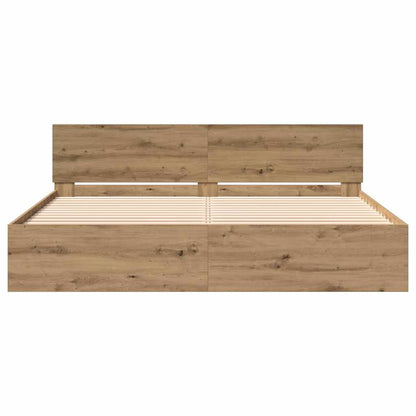 Bed Frame with Headboard Artisan Oak 203 x 185 x 70 cm