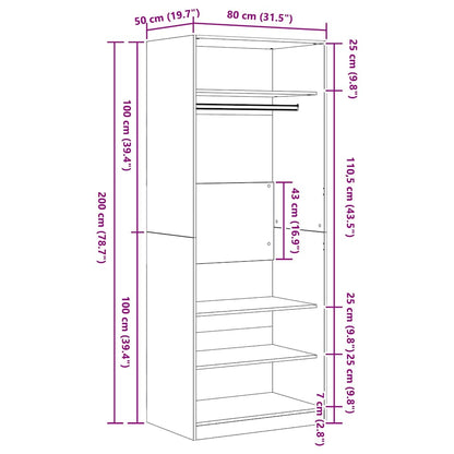 Wardrobe Artisan Oak 80 x 50 x 200 cm Engineered Wood