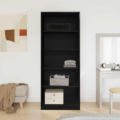 Wardrobe with Shelf Black Oak 80 x 50 x 200 cm Engineered Wood