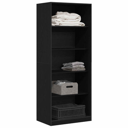 Wardrobe with Shelf Black Oak 80 x 50 x 200 cm Engineered Wood