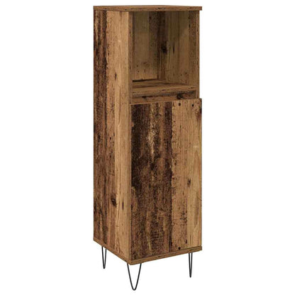 Bathroom Furniture Set with Door 3 pcs Old Wood Engineered Wood