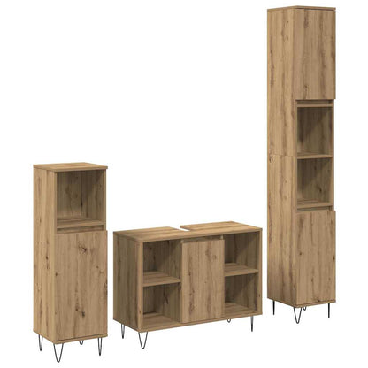 Bathroom Furniture Set 3 pcs Artisan Oak Engineered Wood