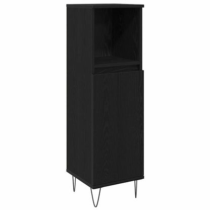 Bathroom Furniture Set 3 pcs Black Oak Engineered Wood