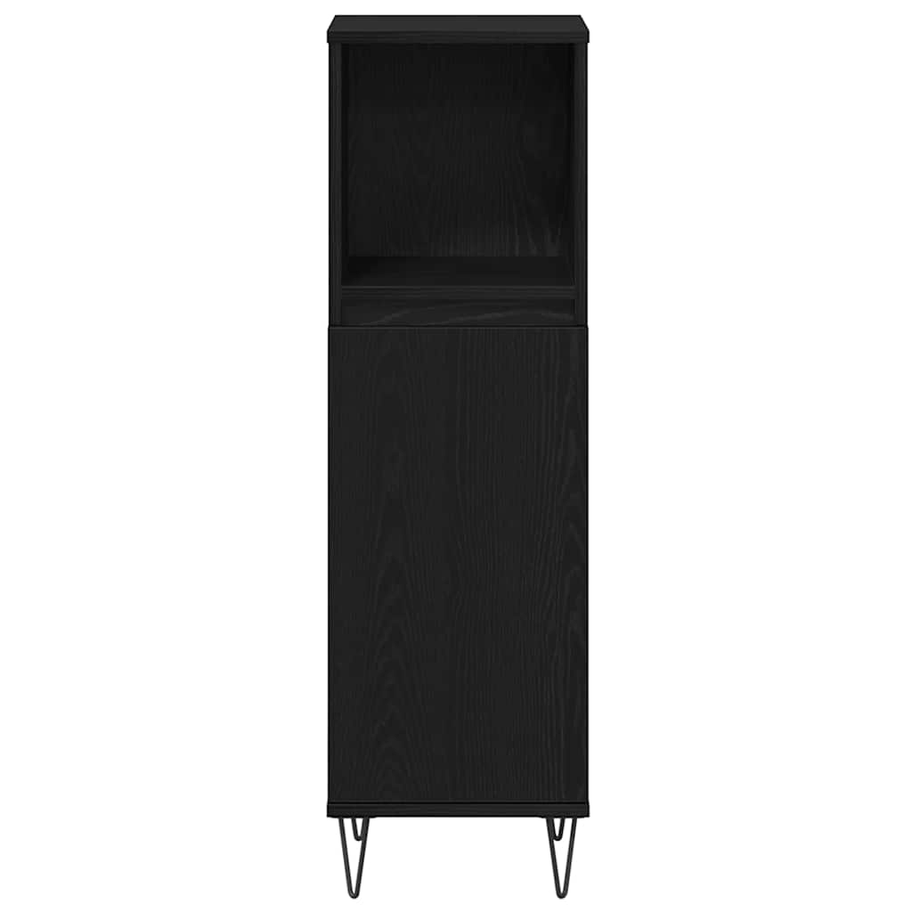Bathroom Furniture Set 3 pcs Black Oak Engineered Wood