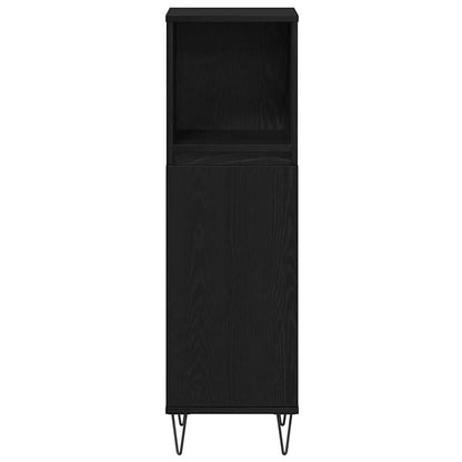 Bathroom Furniture Set 3 pcs Black Oak Engineered Wood
