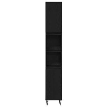 Bathroom Furniture Set 3 pcs Black Oak Engineered Wood