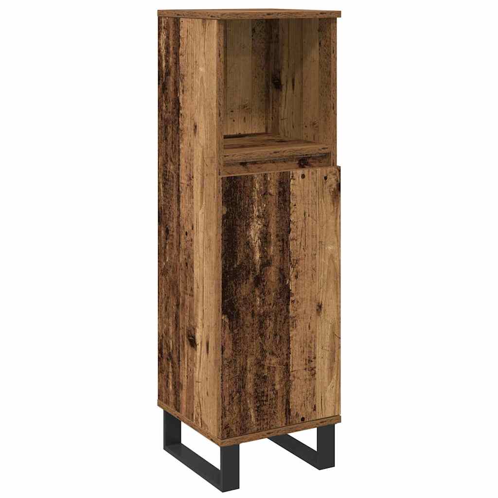 Bathroom Furniture Set with Shelf 3 pcs Brown Engineered Wood