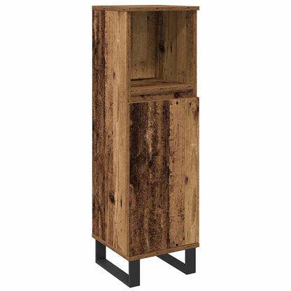 Bathroom Furniture Set with Shelf 3 pcs Brown Engineered Wood