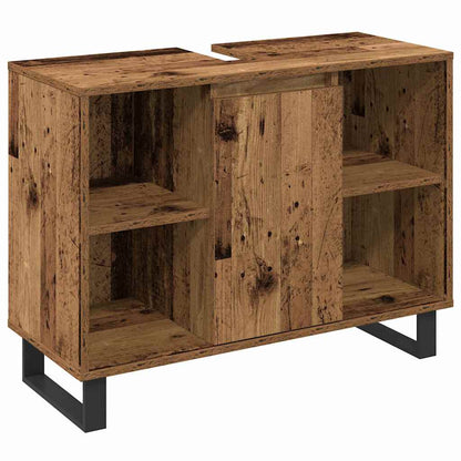 Bathroom Furniture Set with Shelf 3 pcs Brown Engineered Wood