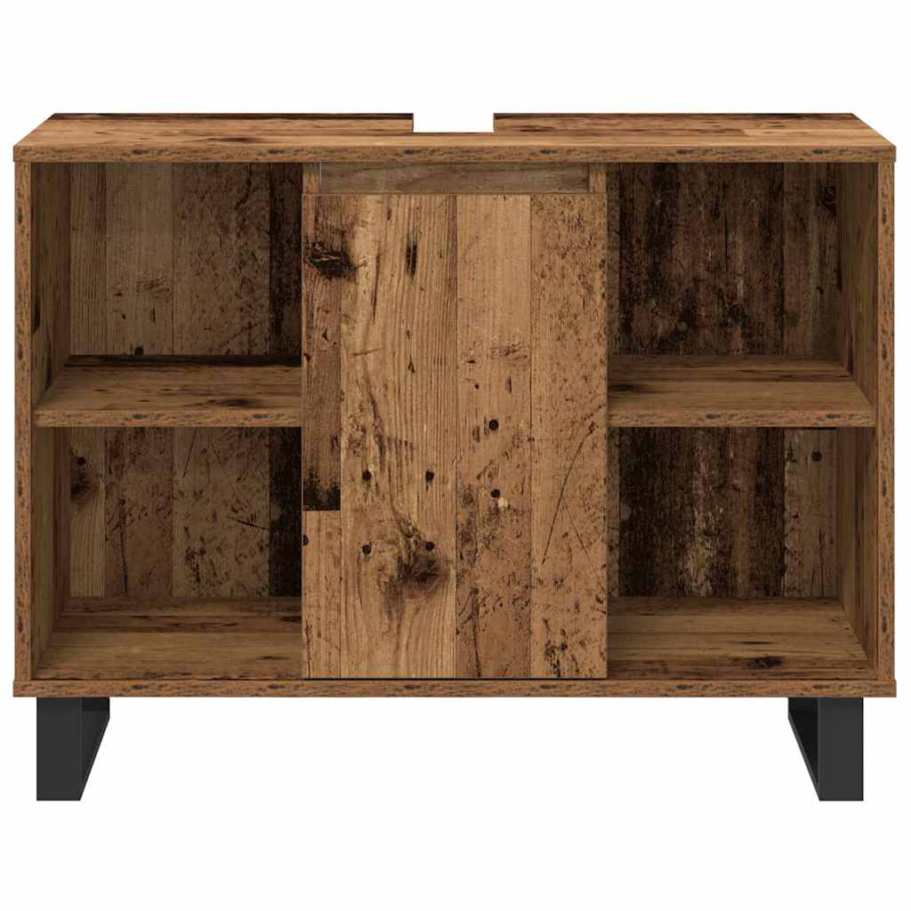 Bathroom Furniture Set with Shelf 3 pcs Brown Engineered Wood