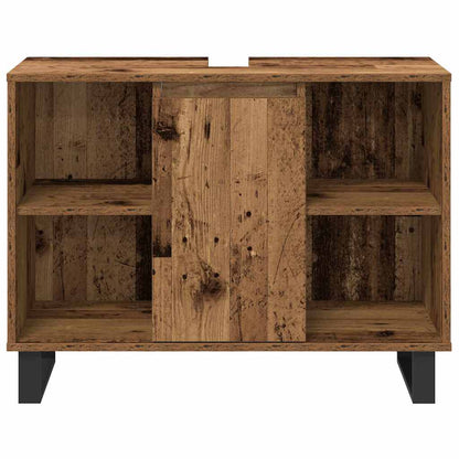 Bathroom Furniture Set with Shelf 3 pcs Brown Engineered Wood