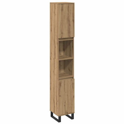 Bathroom Furniture Set with Storage 3 pcs Brown Engineered wood