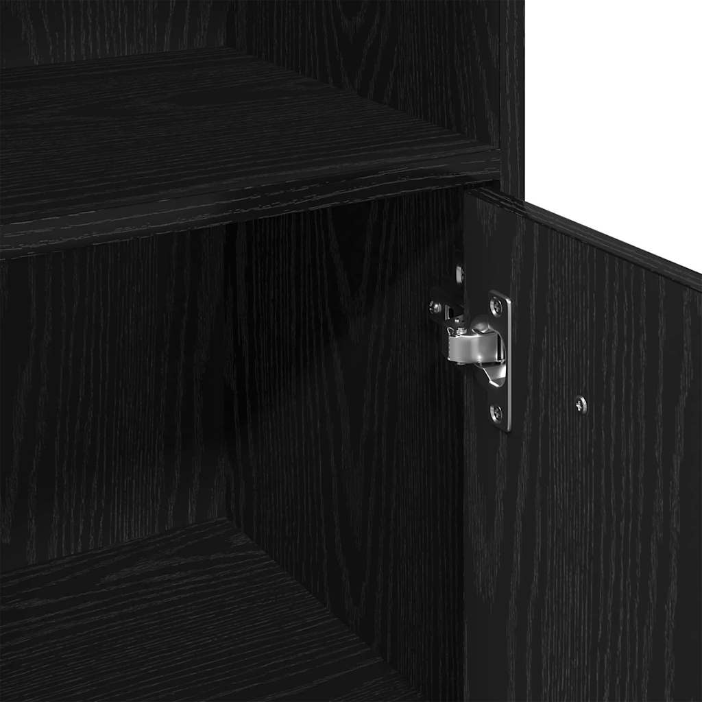 Bathroom Furniture Set 3 pcs Black Oak Engineered Wood