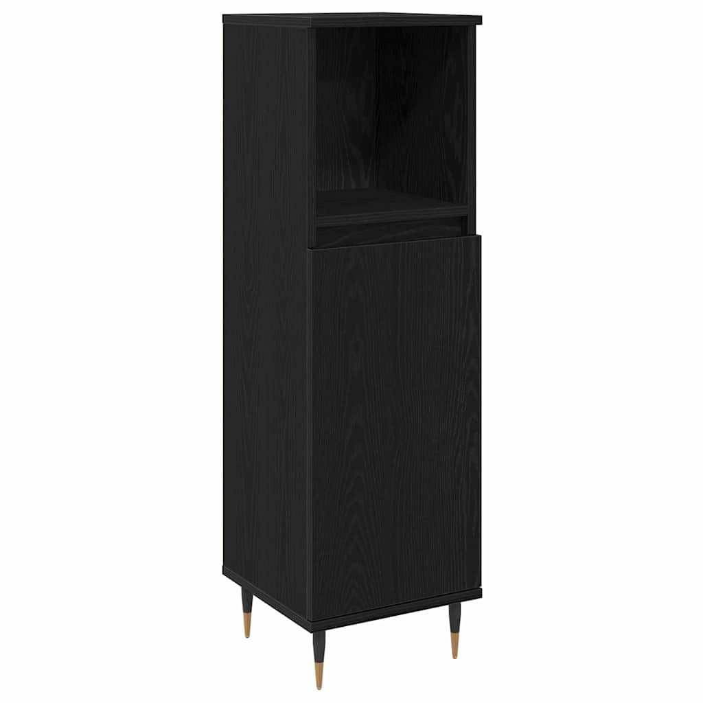 Bathroom Furniture Set 3 pcs Black Oak Engineered Wood