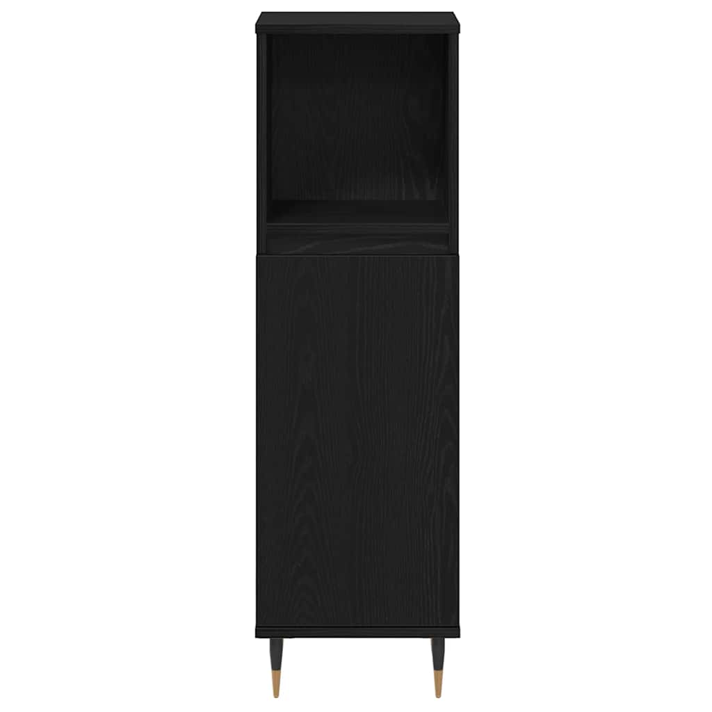 Bathroom Furniture Set 3 pcs Black Oak Engineered Wood