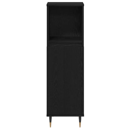 Bathroom Furniture Set 3 pcs Black Oak Engineered Wood