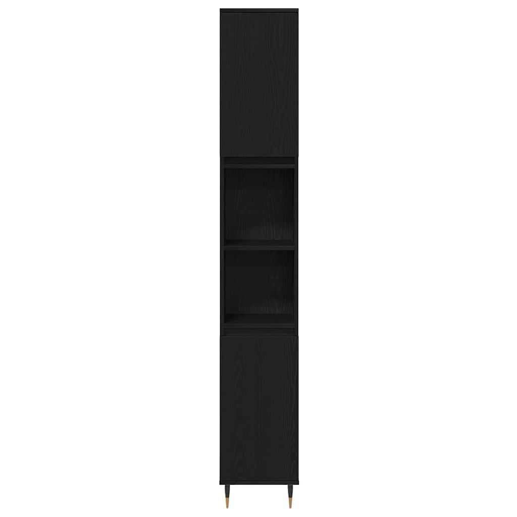 Bathroom Furniture Set 3 pcs Black Oak Engineered Wood