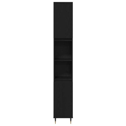 Bathroom Furniture Set 3 pcs Black Oak Engineered Wood