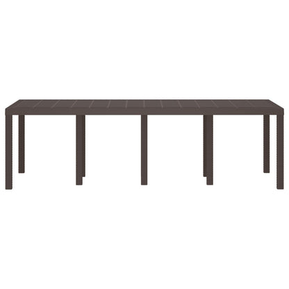 Garden Table Brown 250 x 100 x 73 cm Poly Rattan