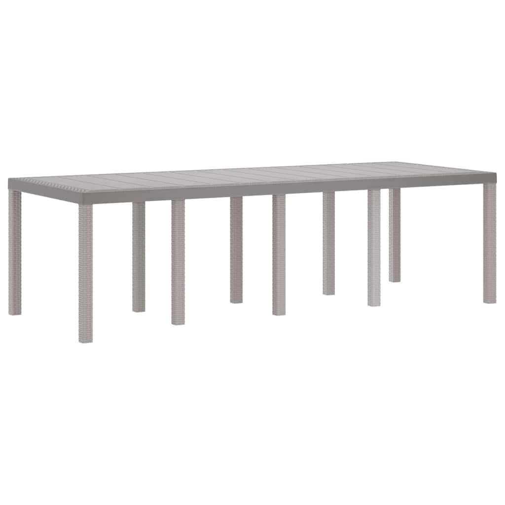 Garden Table Light Grey 250 x 100 x 73 cm Poly Rattan