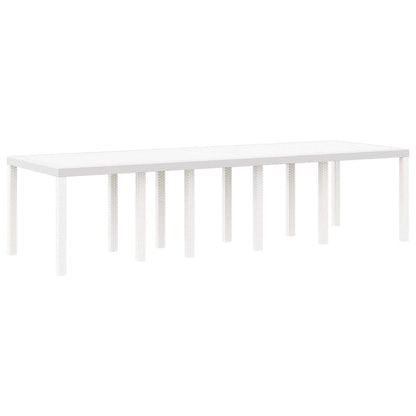 Garden Table White 300 x 100 x 73 cm Poly Rattan