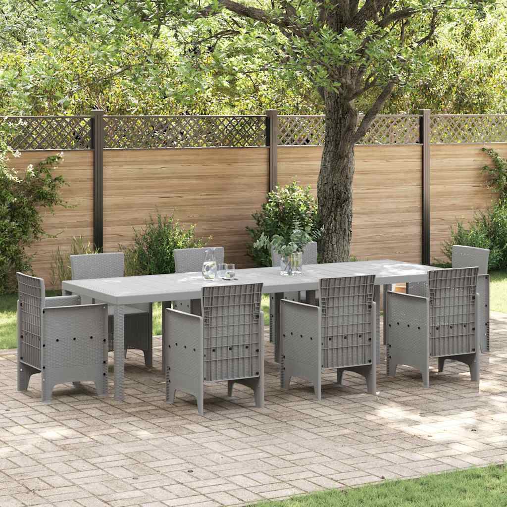 Garden Table Light Grey 300 x 100 x 73 cm Poly Rattan