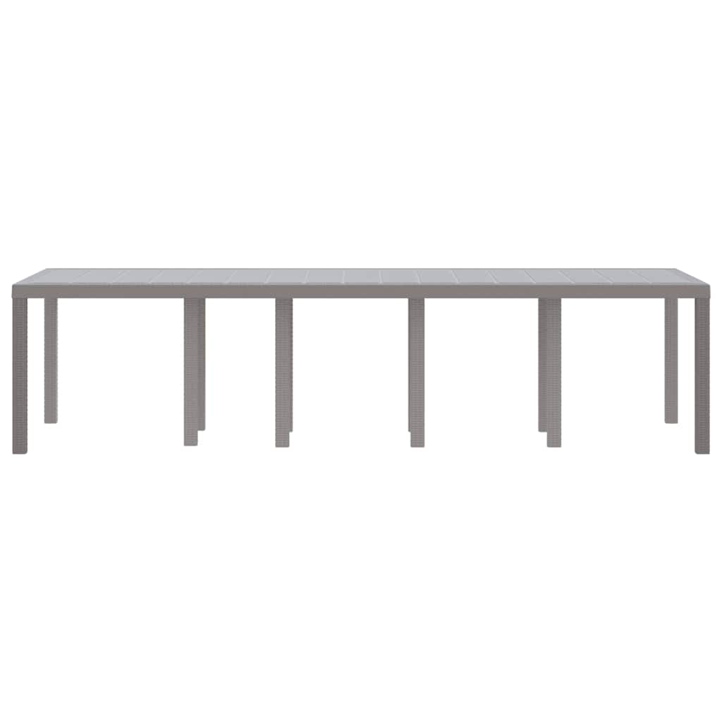 Garden Table Light Grey 300 x 100 x 73 cm Poly Rattan
