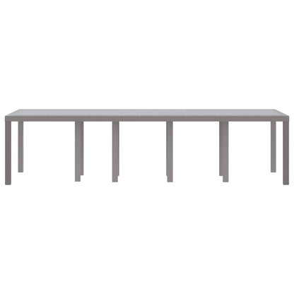 Garden Table Light Grey 300 x 100 x 73 cm Poly Rattan