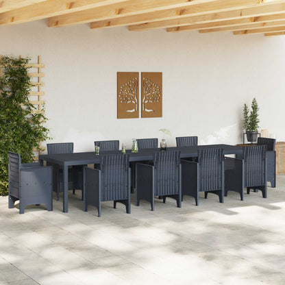 Garden Table Anthracite 350 x 100 x 74 cm Poly Rattan