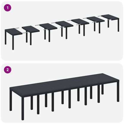 Garden Table Anthracite 350 x 100 x 74 cm Poly Rattan
