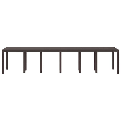 Garden Table Brown 350 x 100 x 74 cm Poly Rattan