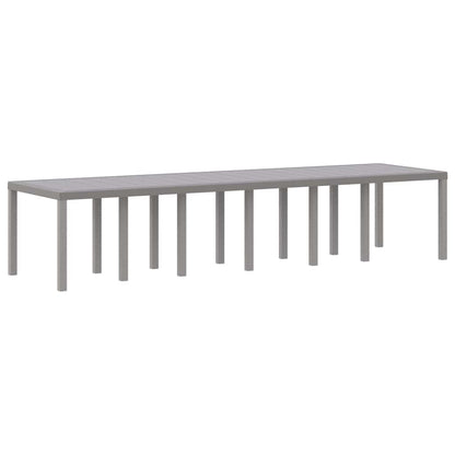 Garden Table Light Grey 350 x 100 x 74 cm Poly Rattan