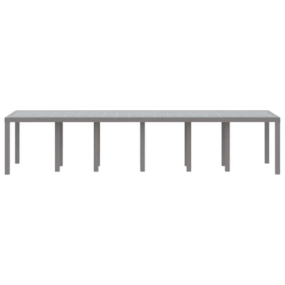 Garden Table Light Grey 350 x 100 x 74 cm Poly Rattan