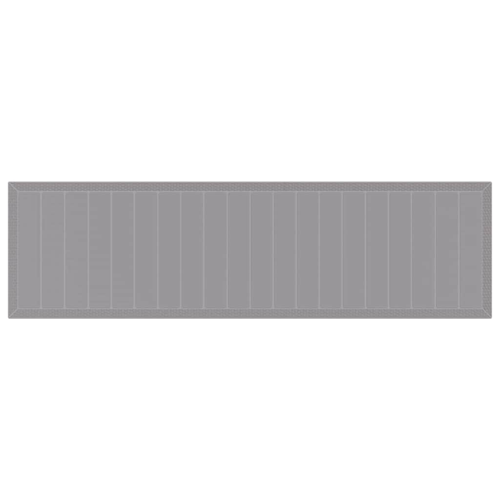 Garden Table Light Grey 350 x 100 x 74 cm Poly Rattan