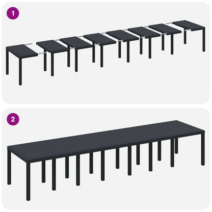 Garden Table Anthracite 400 x 100 x 73 cm Poly Rattan