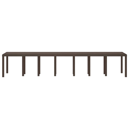 Garden Table Brown 400 x 100 x 73 cm Poly Rattan