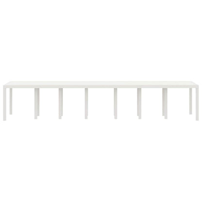 Garden Table White 400 x 100 x 73 cm Poly Rattan