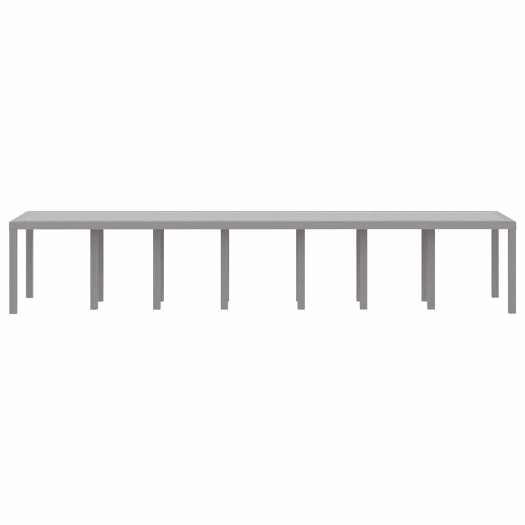 Garden Table Light Grey 400 x 100 x 73 cm Poly Rattan