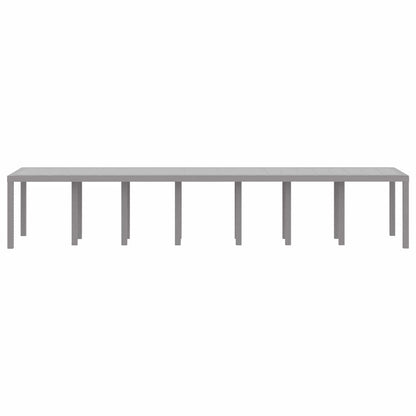 Garden Table Light Grey 400 x 100 x 73 cm Poly Rattan