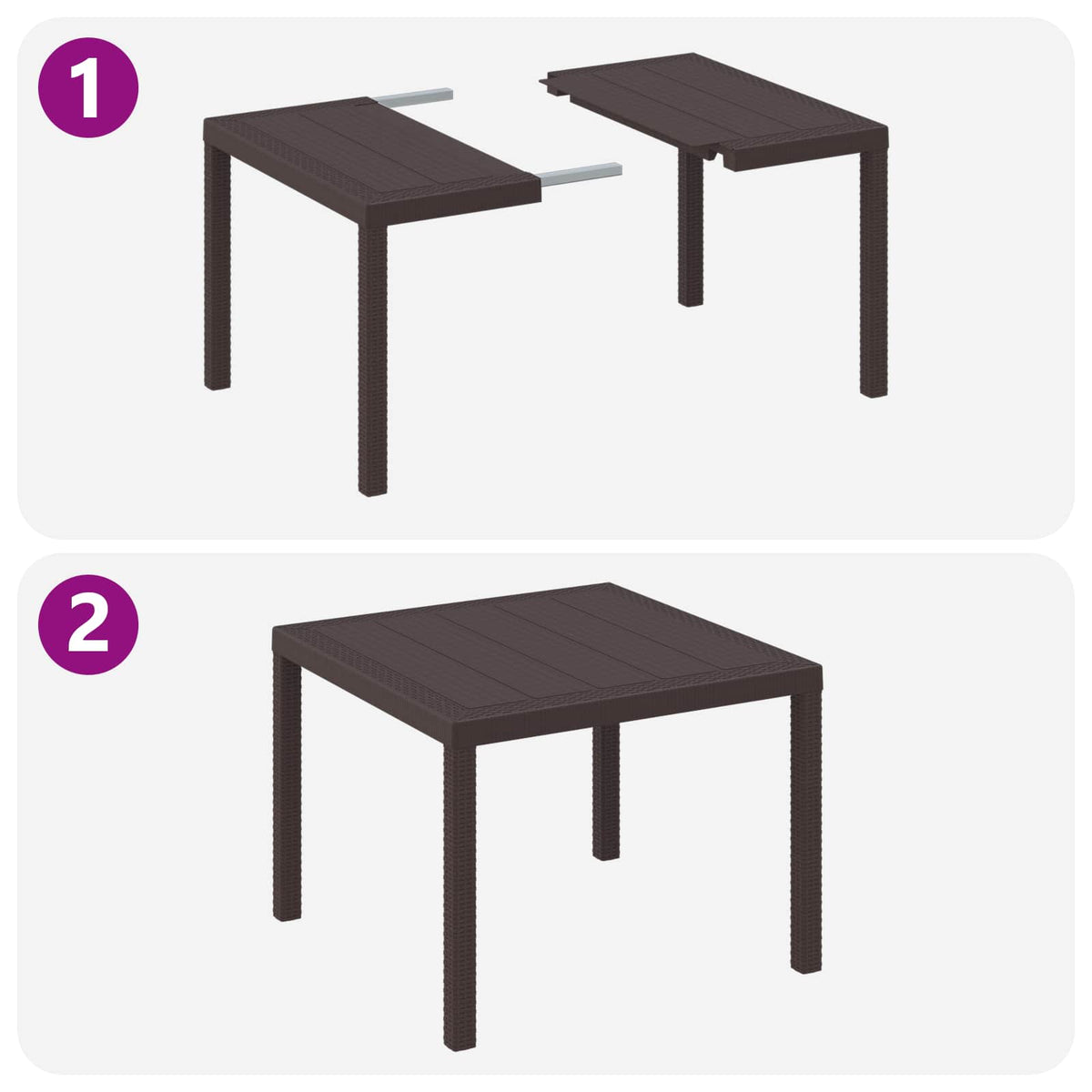 Garden Dining Set 5 pcs Brown Polypropylene