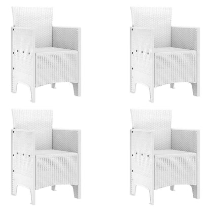 Garden Dining Set 5 pcs White Polypropylene