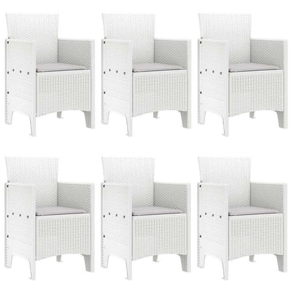 Garden Dining Set 7 pcs White Polt rattan