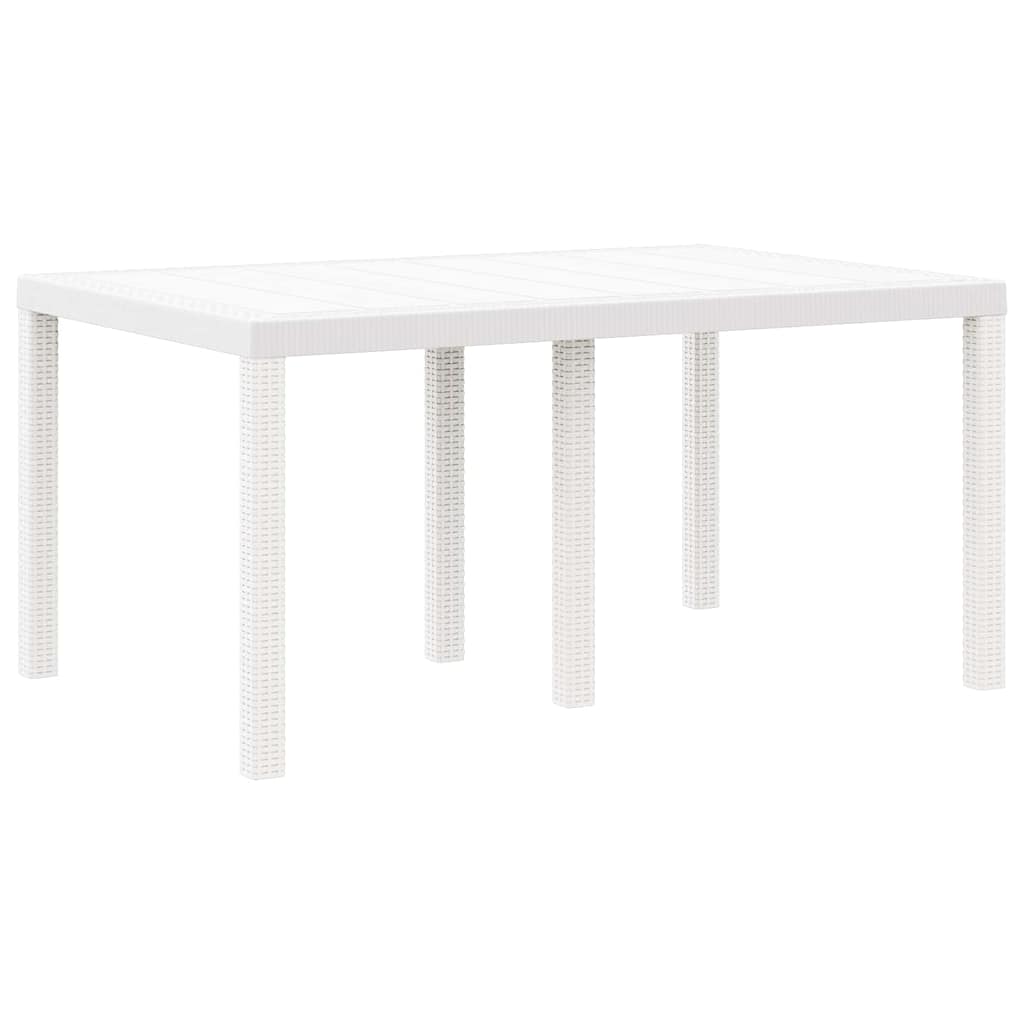 Garden Dining Set 7 pcs White Polt rattan