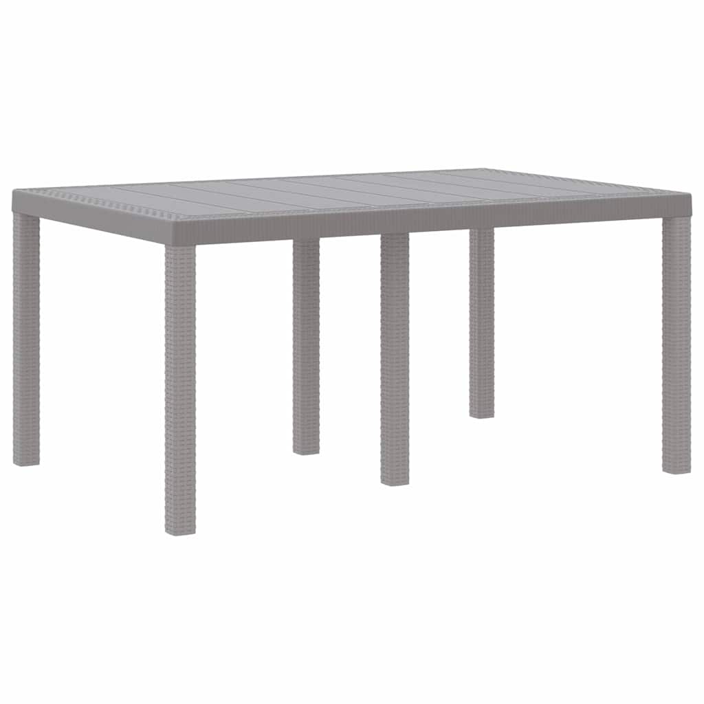 Garden Dining Set 7 pcs Light Grey Polt rattan