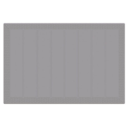 Garden Dining Set 7 pcs Light Grey Polt rattan